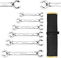 Vista 1 de HURRICANE Flare Nut Wrench Set, SAE 6 piece Brake Line Wrench Set, Size from 1/4 to 1 inch, 15 degree Offset Double Open End with Organizer Pouch