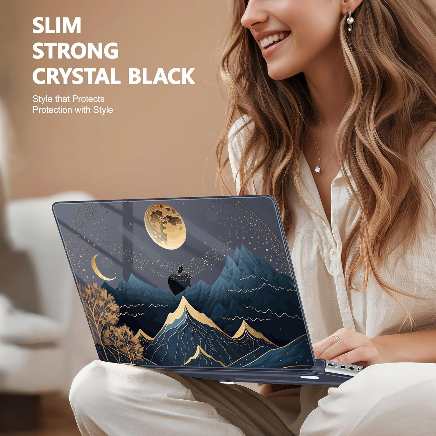 May Chen for MacBook Pro 16 inch Case M1 M2 M3 M4 M5 Pro/Max with Liquid Retina XDR, Release 2021-2025 2026 A3429 A3428, Anti-Drop Plastic Hard Shell with Keyboard Cover, Starry Mountain