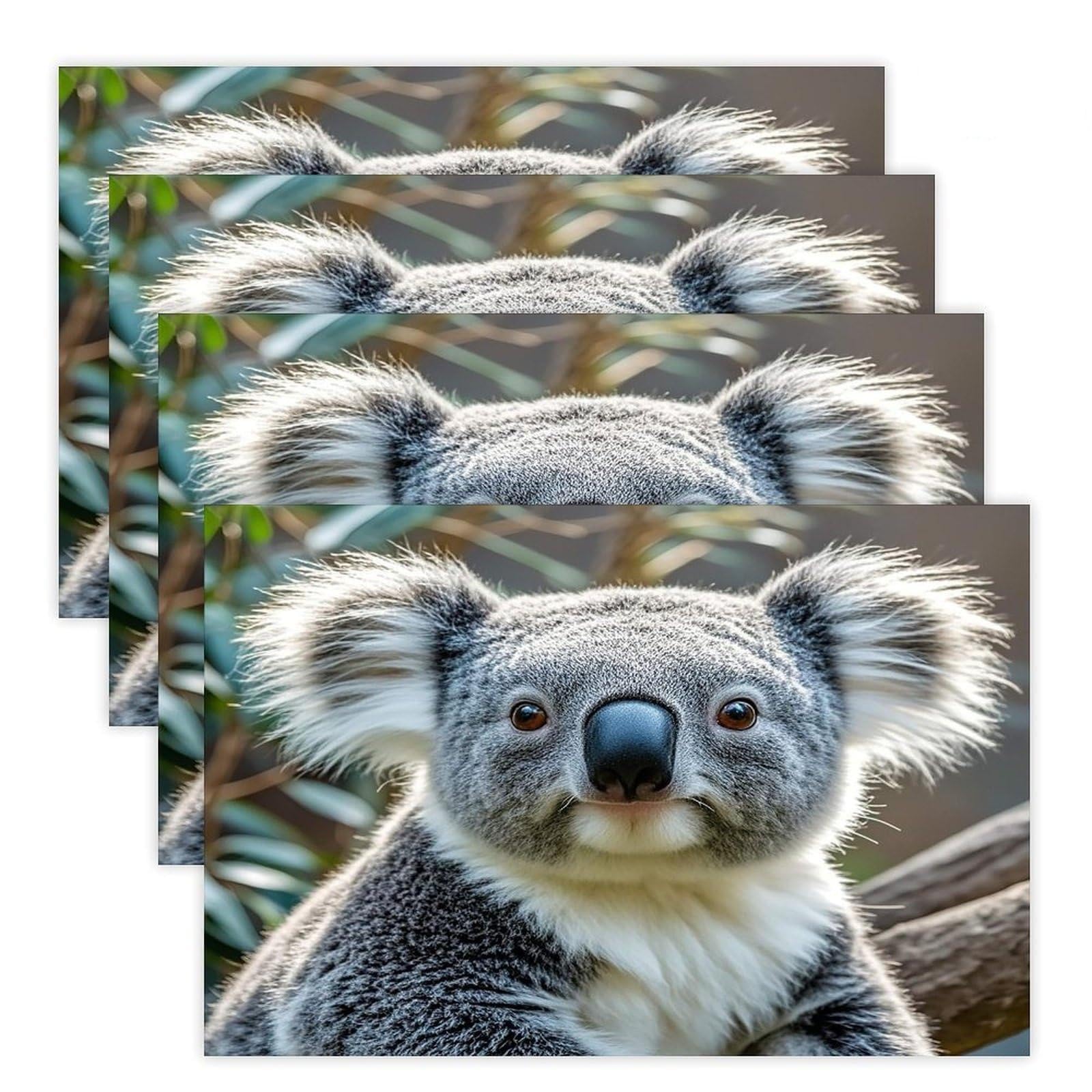 Lovely Koala Placemats Heat Resistant Anti Slip Dining Table Place Mats Washable Linen Placemat Wipeable Placemat for Kitchen Art Placemats Easy to Clean