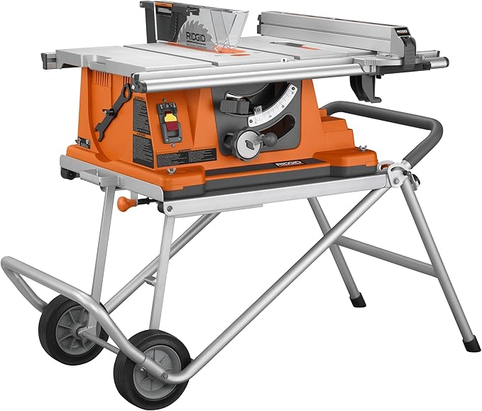 Ridgid R4510 HeavyDuty Portable Table Saw with Stand Power Table