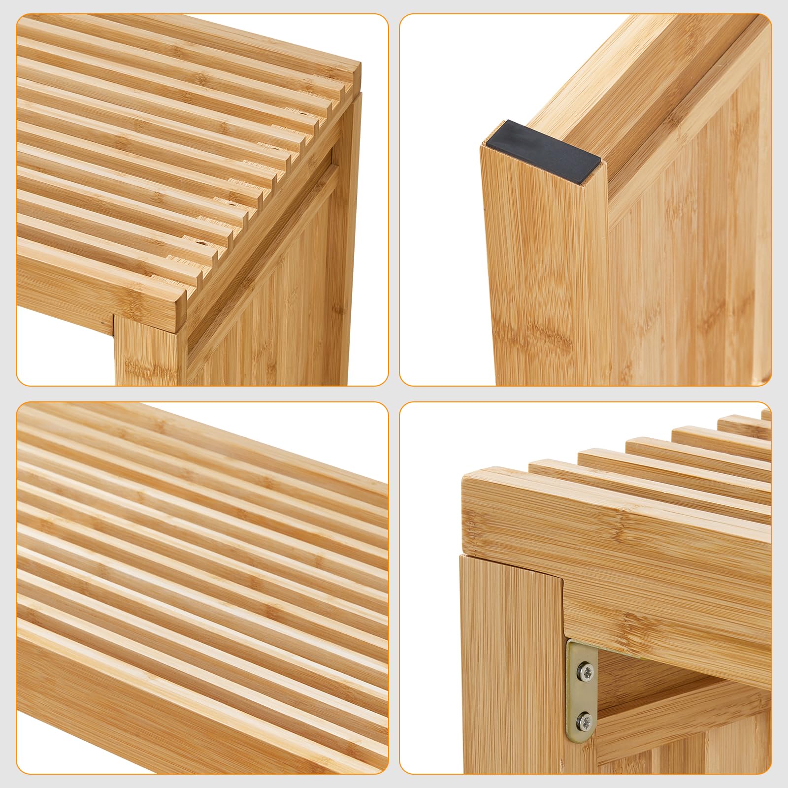 HOOBRO Banc de Salle à Manger en Bambou, Entrée 90 cm, Tabouret de Cuisine pour 2 Personnes, Banc à Chaussures, pour Salle à Manger, Entrée, Chambre, Couleur Bambou EYL16CD01
