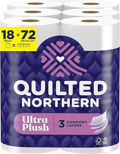 Miniatura 7 de Quilted Northern Papel higiénico ultra afelpado, 24 megarrollos  96 rollos regulares, 3 veces más absorbente*, papel higiénico lujosamente suave,