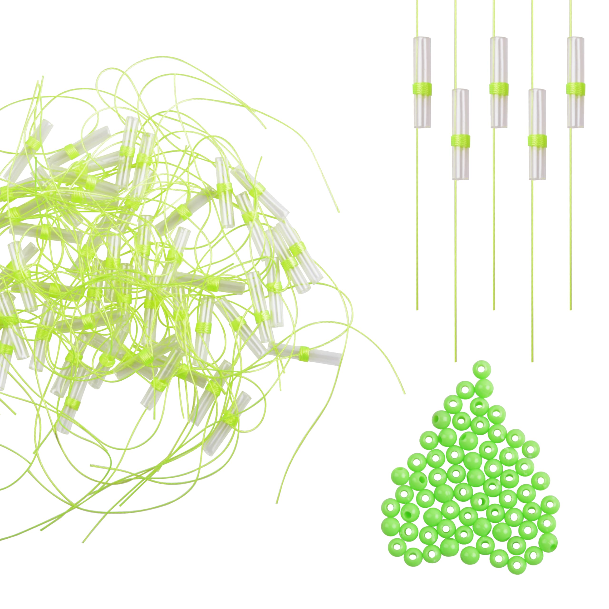 Bobber Stops Plastic Beads Kit 100PCS Fishing Float Stop Knots with Plastic Fishing Beads for Fishing Line or Leader Slip Bobbers for Crappie Fishing Saltwater Freshwater Red Orange Green