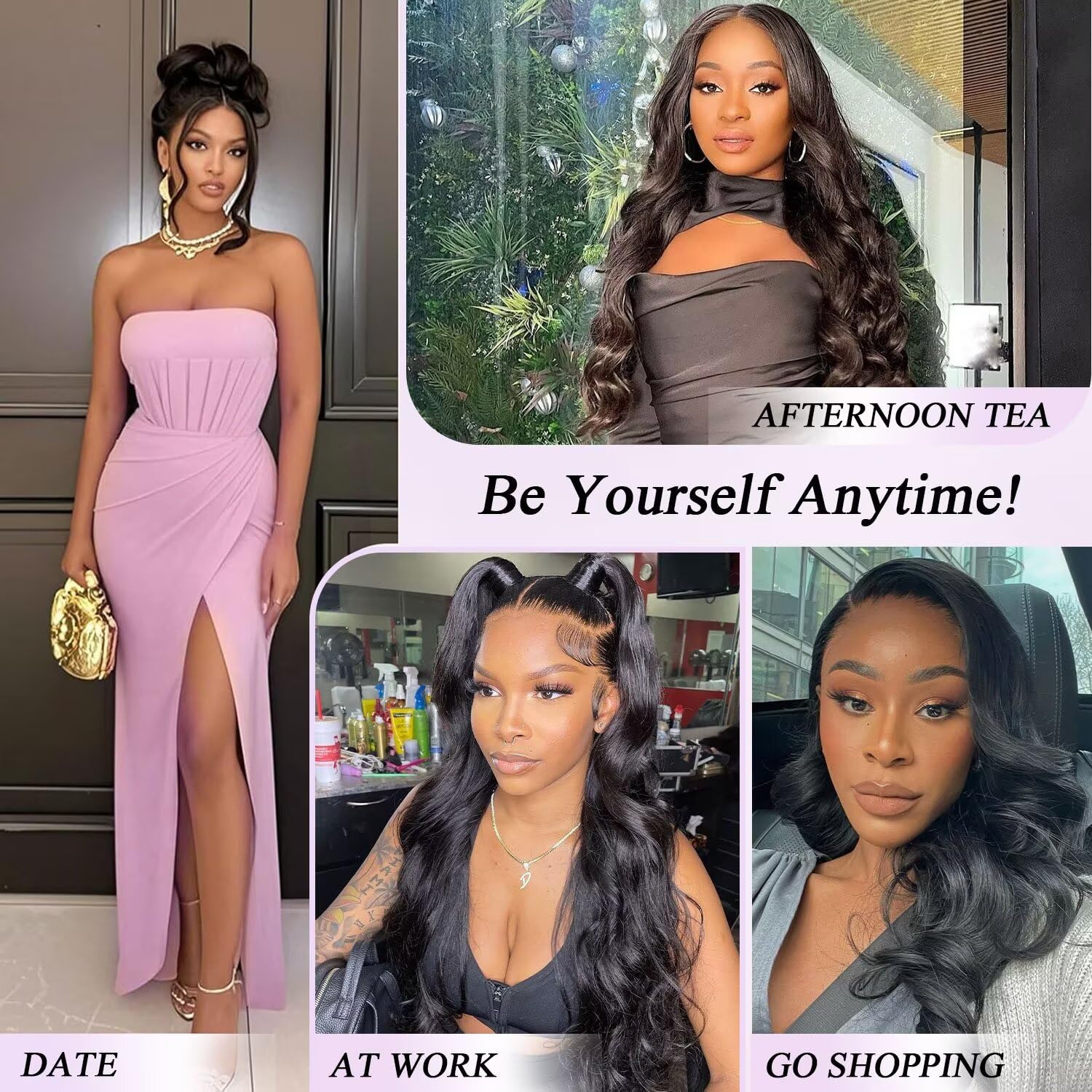 Aaliweya Body Wave 360 HD Full Lace Front Wigs Human Hair Body Wave Hidden Strap 200 Density Drawstring 360 Frontal Glueless Wig Pre Plucked for Women Natural Black Color 24inch
