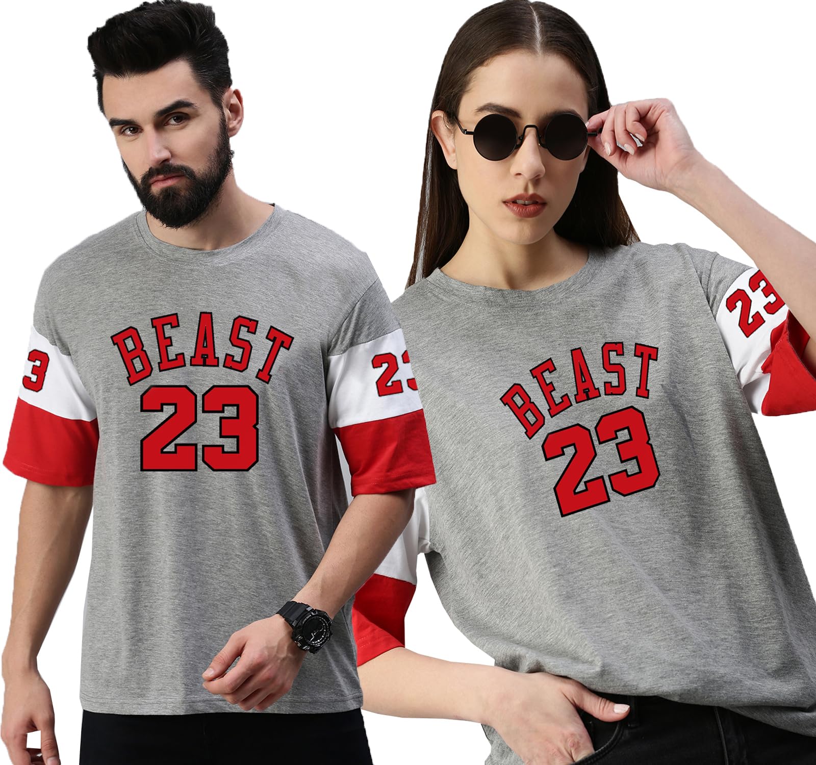 Buy RodZen Couple Men's & Women's Cotton Oversized Beast 23