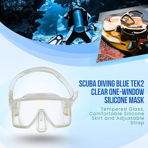 Miniatura 6 de Scuba Choice Buceo Azul Tek2 Clear One Window Máscara de Silicona