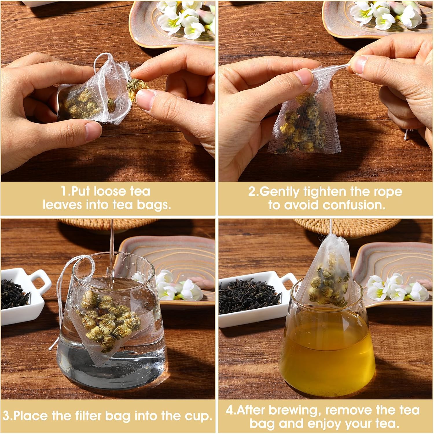 Ymapinc 150Pcs Teabags for Loose Tea, 2.76x2.17Inch