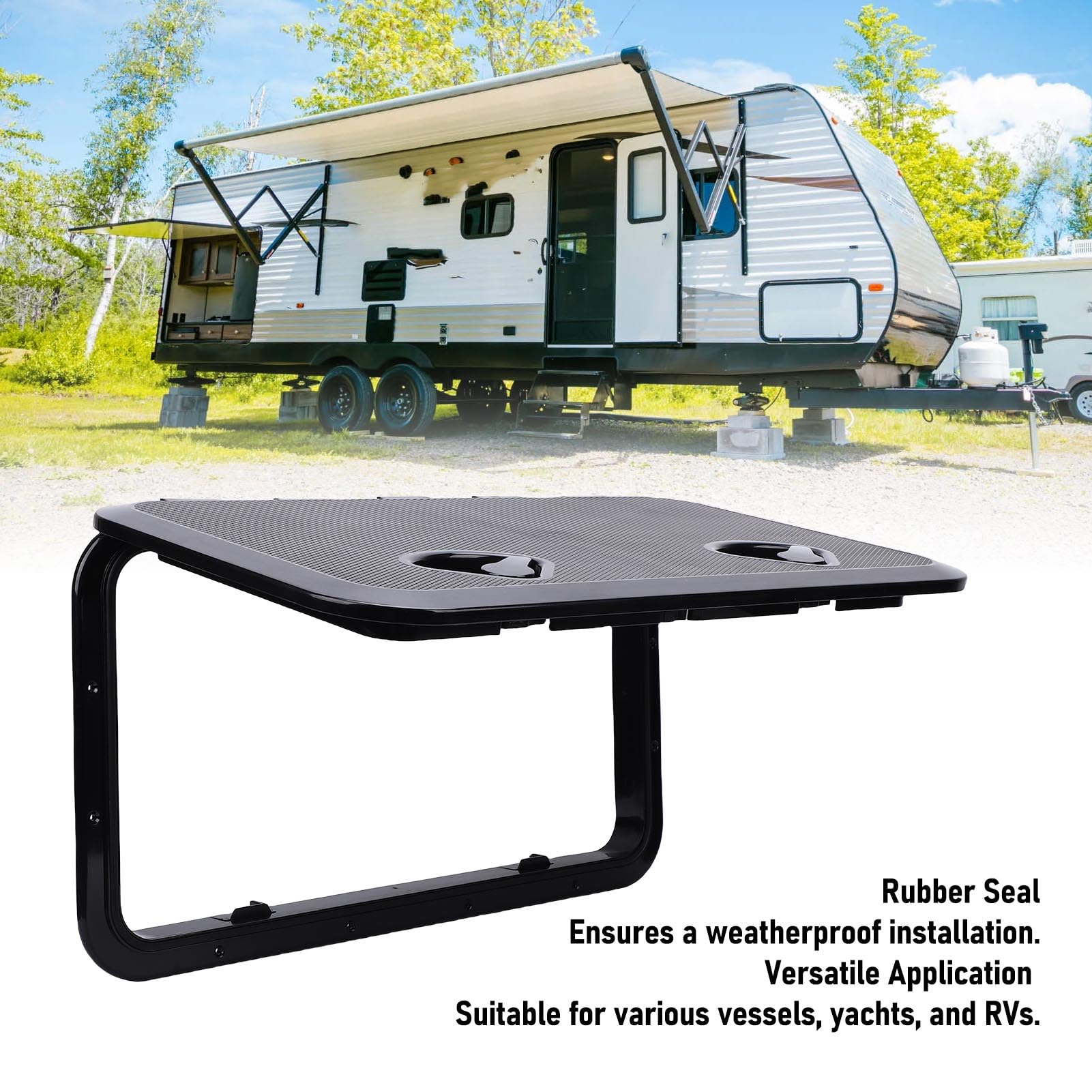 Akozon Bootsluke, Rechteckige Deckluke, 180°-Öffnungsdeckel, Marine-Zugang, Yachten, Wohnmobile
