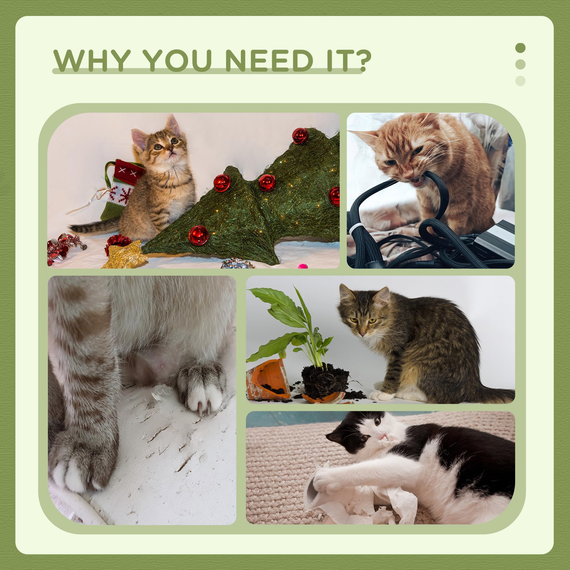 PawHut Arbre à Chat griffoir avec lit 2 balles Vert & Blanc | Plateforme, poteau en sisal, gym pour chat, revêtement chenille & peluche