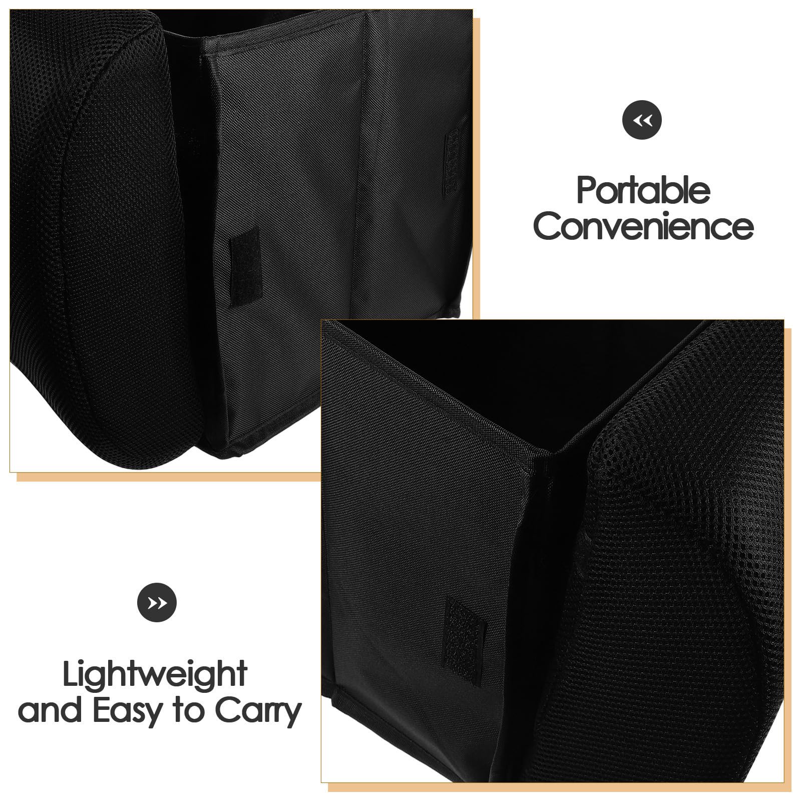 Mipcase Organizzatore Scatola Pieghevole da 30 per Bagagliaio Auto Nero in Poliestere con Schiuma con Supporto Lombare e Scomparti Multipli, per Suv e Viaggi in Auto