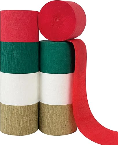 Vista 113 de 8 rollos de serpentinas de papel crepé doradas, decoración de fiesta de Año Nuevo, graduación, Navidad, arco iris, suministros de bricolaje