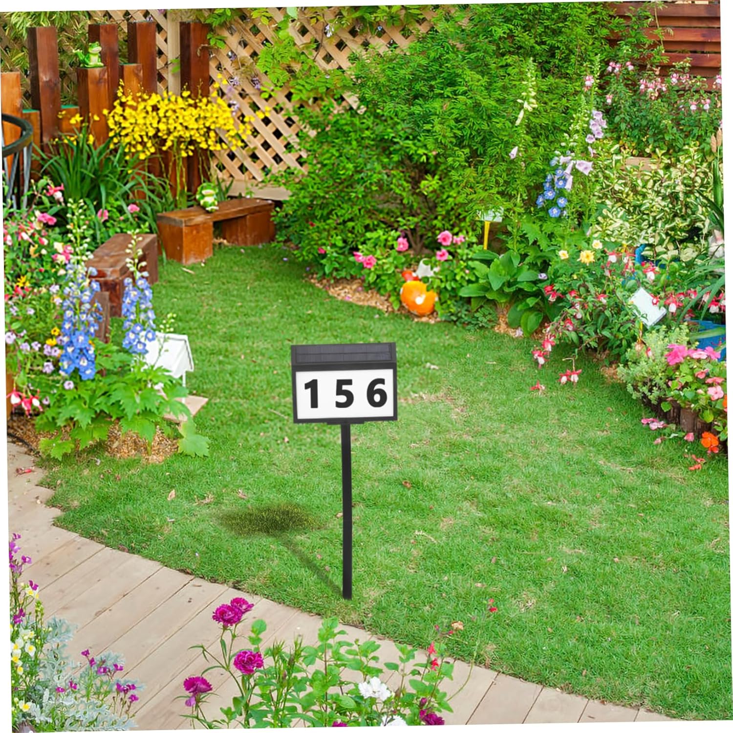 1set Solar Address Sign Led Lights Intelligent Light Sensor House Number Plaque for Outdoor Use Solar-powered Illumination for Identification