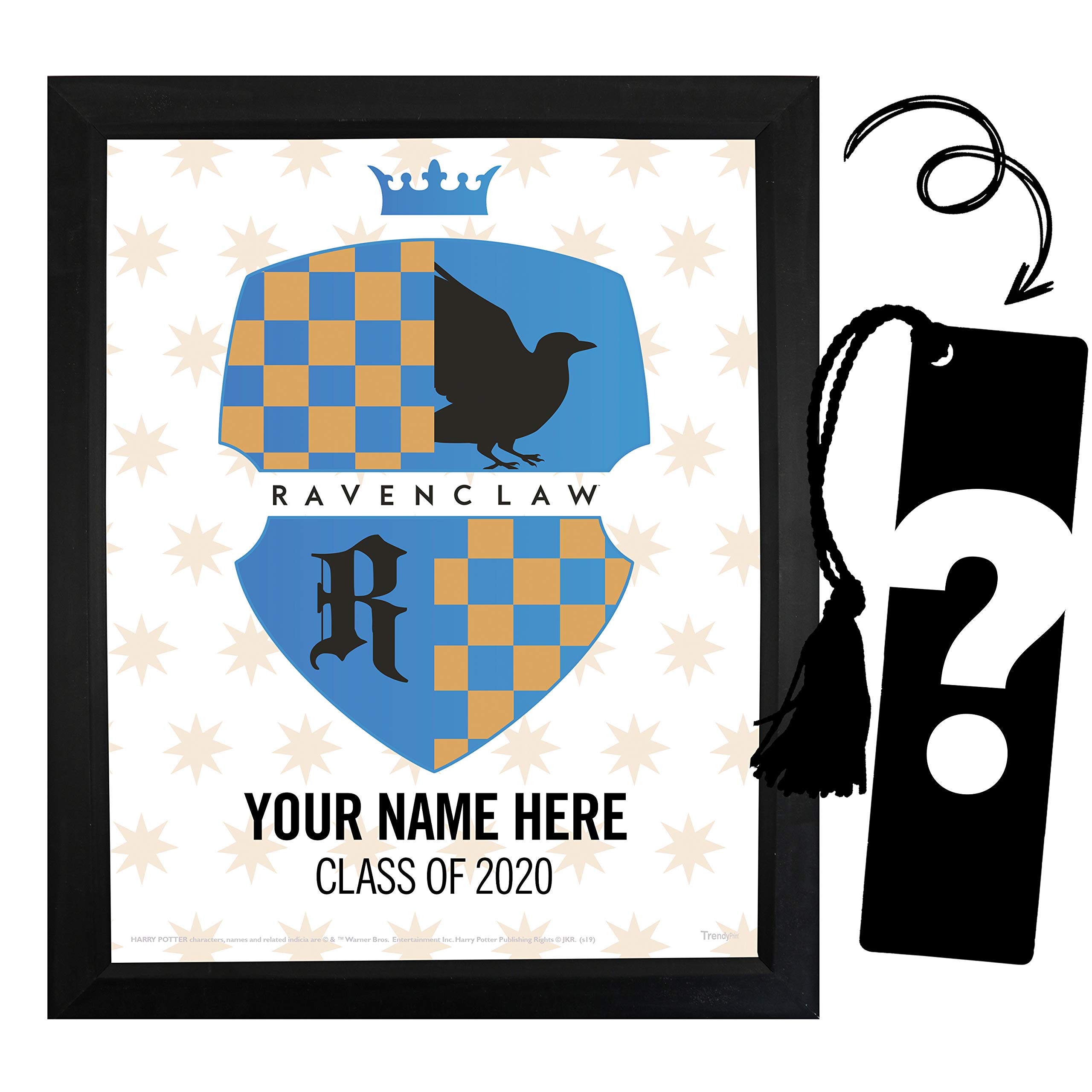 Harry Potter – Hogwarts – Ravenclaw – Class of 2020 – Personalized – Add Your Name Wall Art – Framed - Includes a Collectible Wizarding World Bookmark! TPF08100552USBMP778