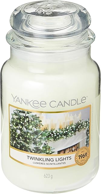 Yankee Candle Scented Candle, Twinkling Lights Large Jar Candle, Burn Time: up to 150 Hours