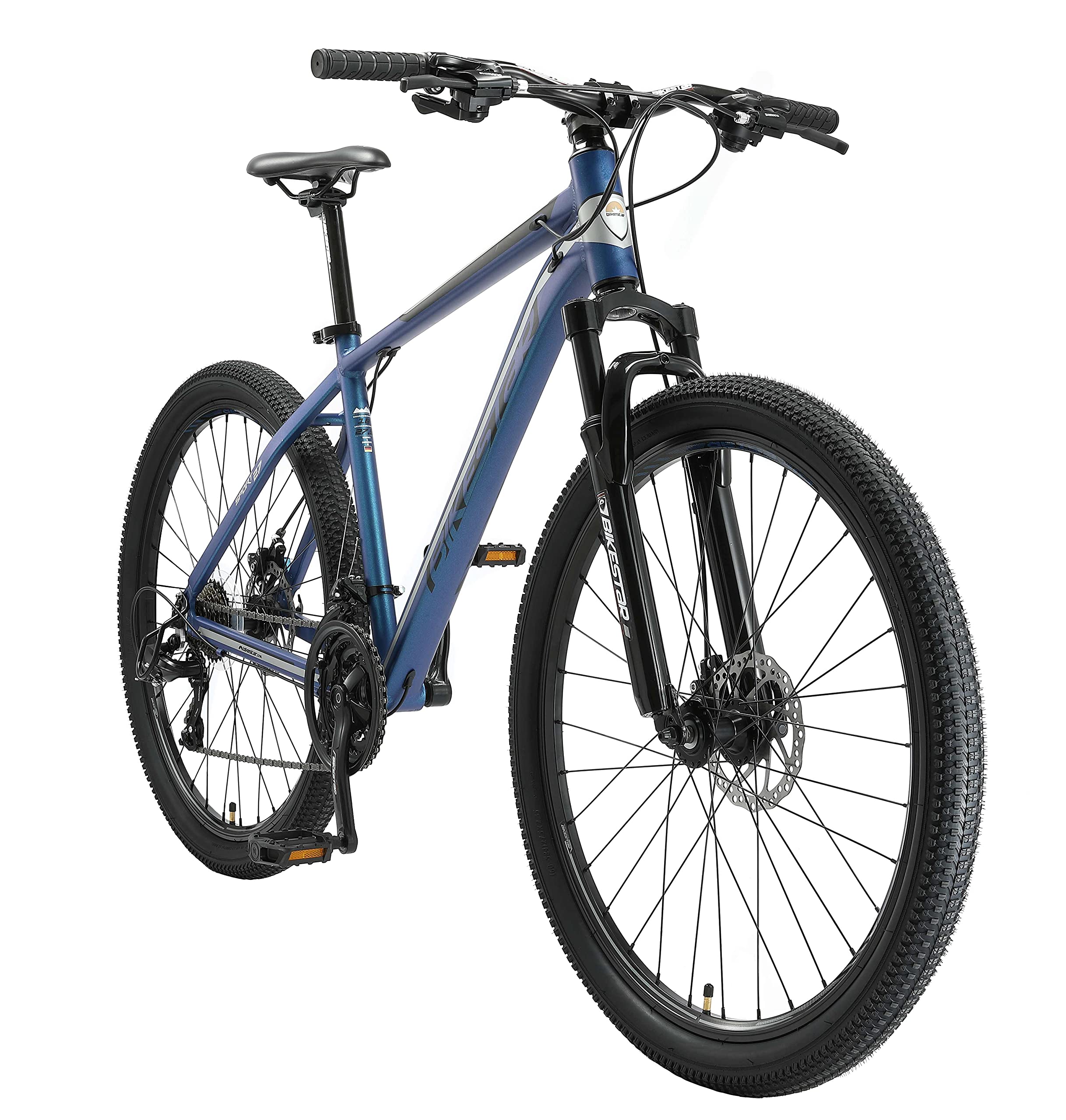BIKESTAR Bicicleta de montaña Hardtail de Aluminio, 21 Marchas Shimano 27.5" Pulgadas | Mountainbike con Frenos de Disco Cuadro 14, 16, 18" MTB