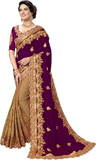 Women's Fabric Silk embroidery Saree With Blouse Piece