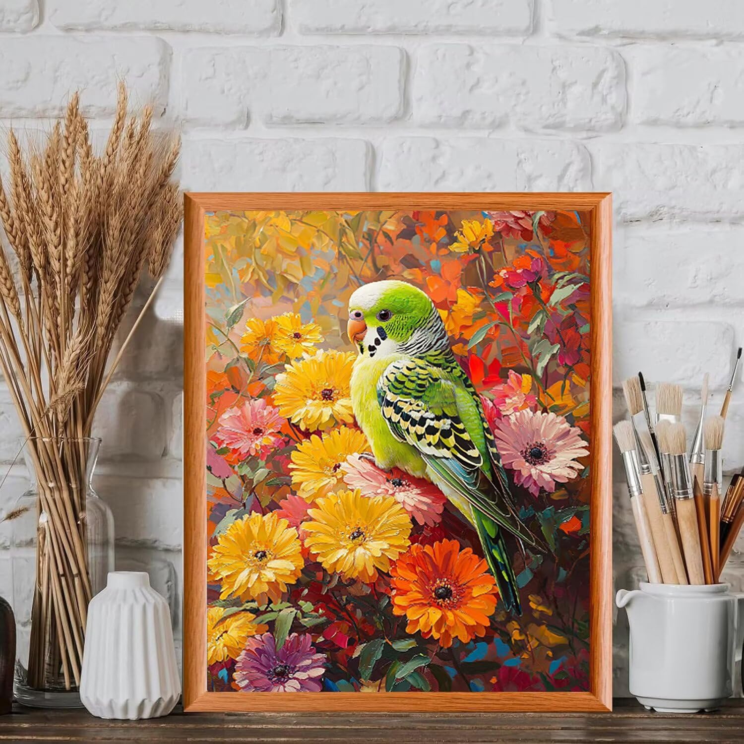 Vögel mit Blumen Malen Nach Zahlen Erwachsene Anfänger, 80x100cm c-706 | Handgemalt Ölgemälde Kit für Mädchen Jungen ab 7 8 9 Jahre, Rahmenlos, für die Wanddekoration zu Hause, DIY Acrylmalerei