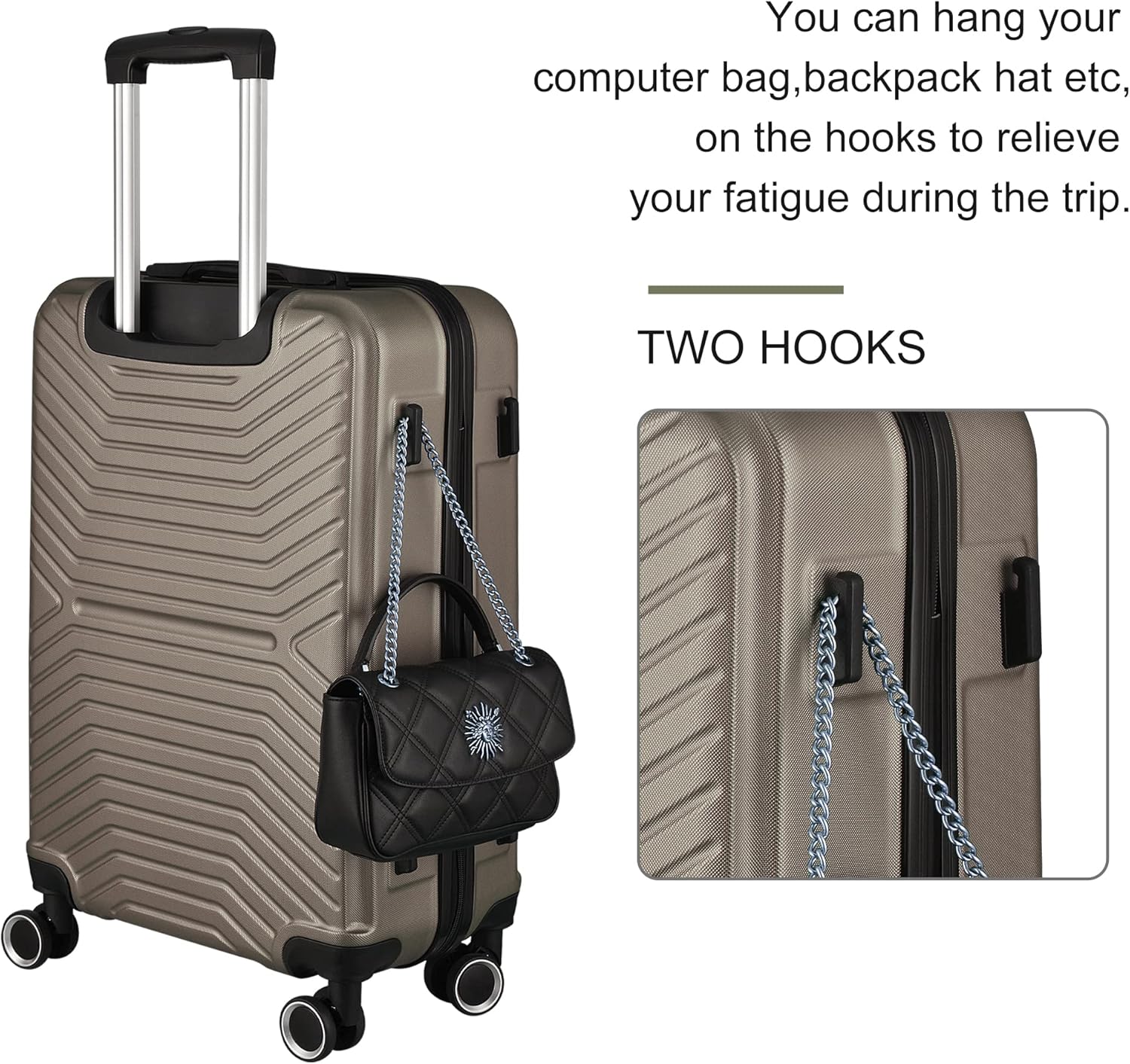 review 3PCS Luggage Sets Expandable ABS Hardshell Clearance Luggage Hardside Lightweight Durable Suitcase sets Spinner Wheels with TSA Lock 20in/24in/28in
