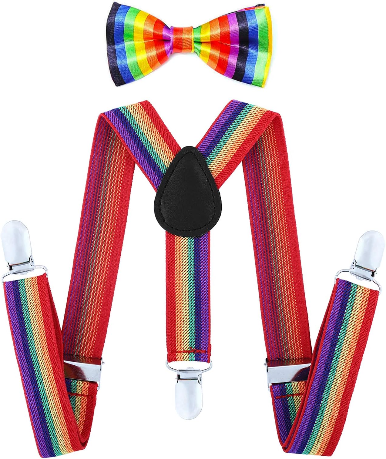AWAYTRChild Kids Suspenders Bowtie Set - Adjustable Suspender Set for Boys and Girls