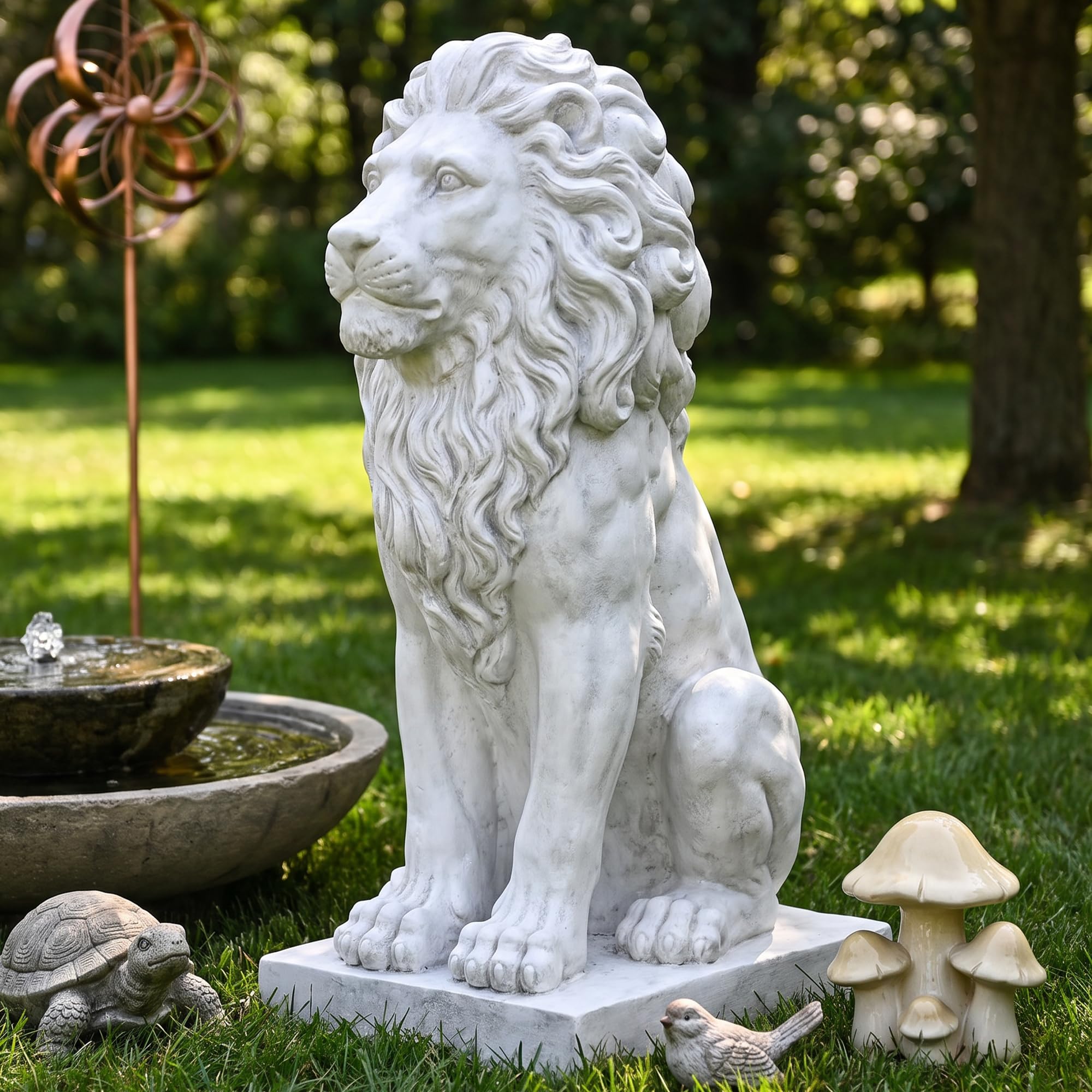 Statua Leone Bianco D515A02
