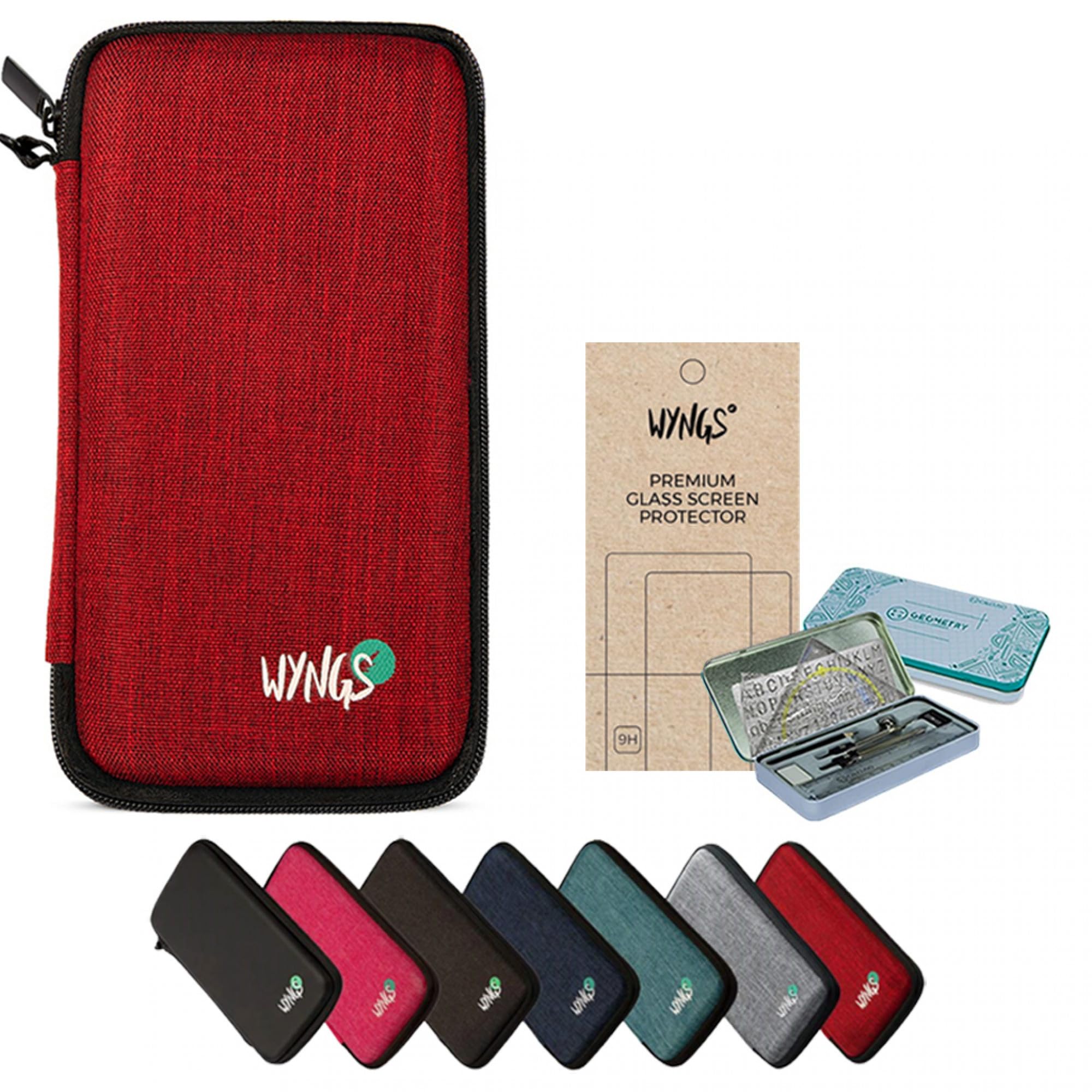 CALCUSO Accesorios Paquete Prémium Rojo Compatible para Calculadora TI-36X Pro MultiView