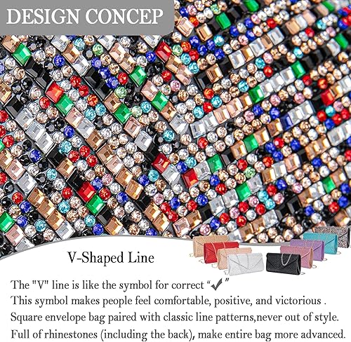 Miniatura 6 de Bolsos de noche para mujer, sobre de embrague, bolsos cruzados para mujer, bolsa de boda con diamantes de imitación, bolsa de hombro para mujer