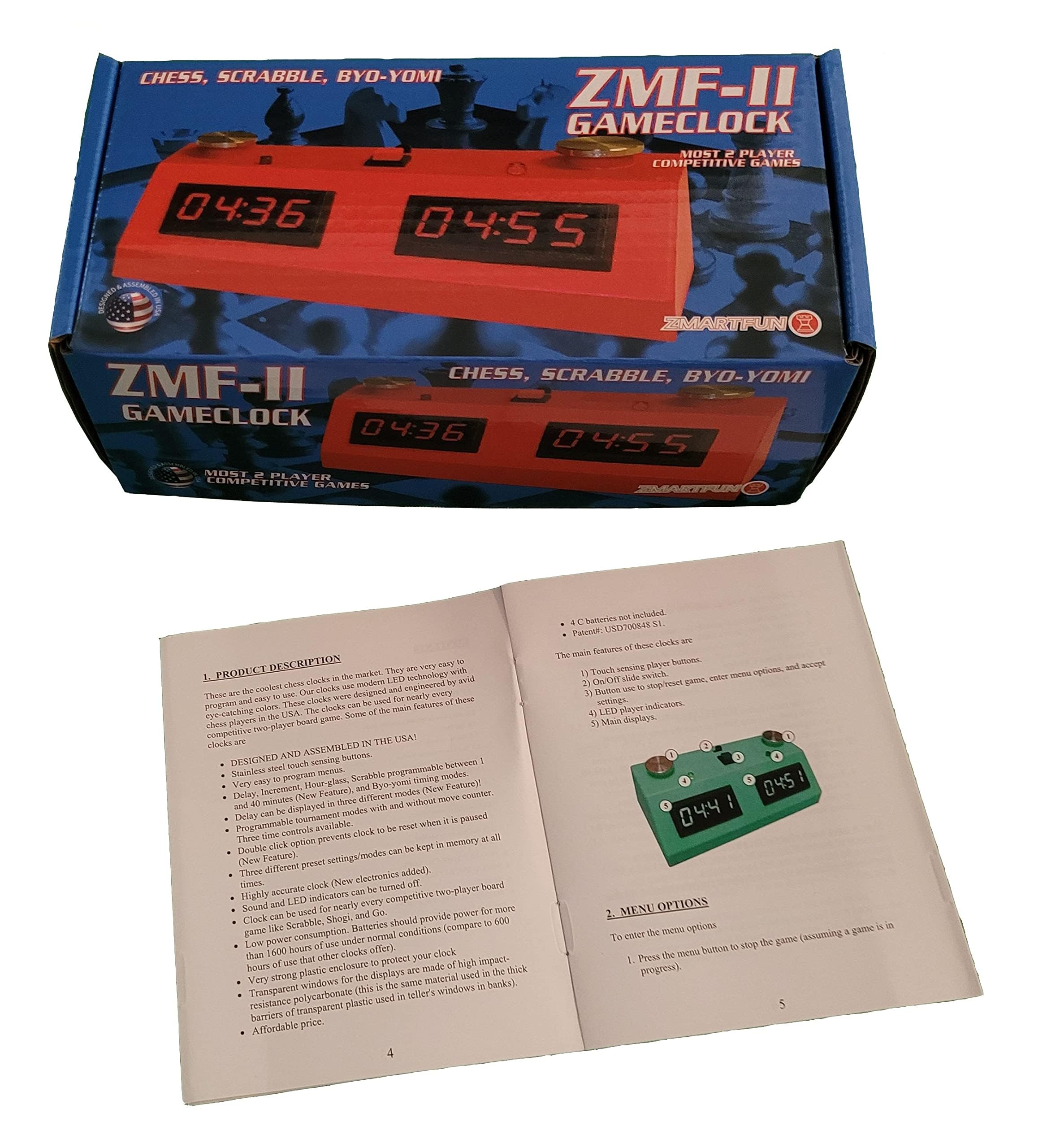 Amazon.com: Zmartfun ZMF-II White LEDs/Black Case Digital Chess