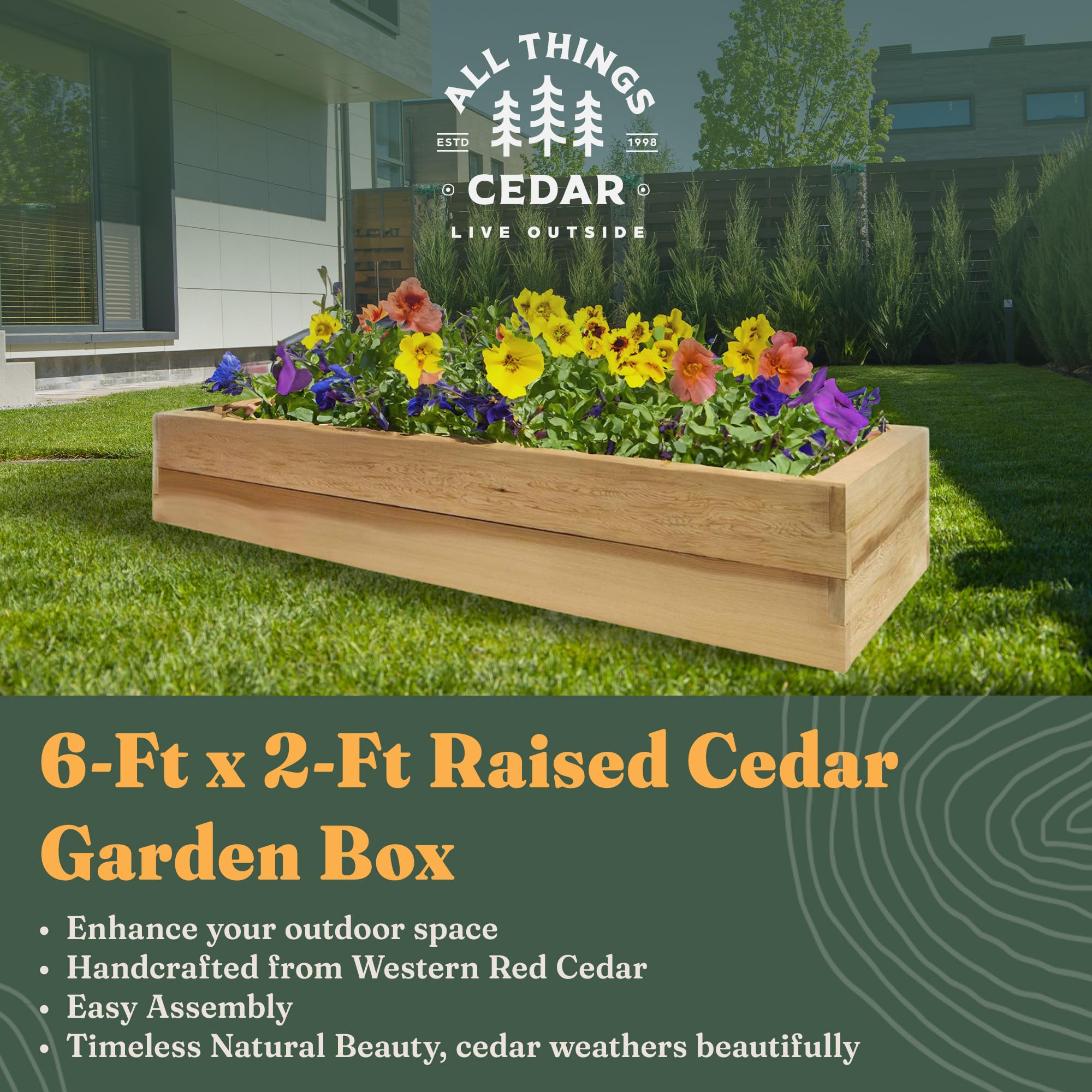 All Things Cedar Raised Garden Bed | 6-Ft Expandable Planter