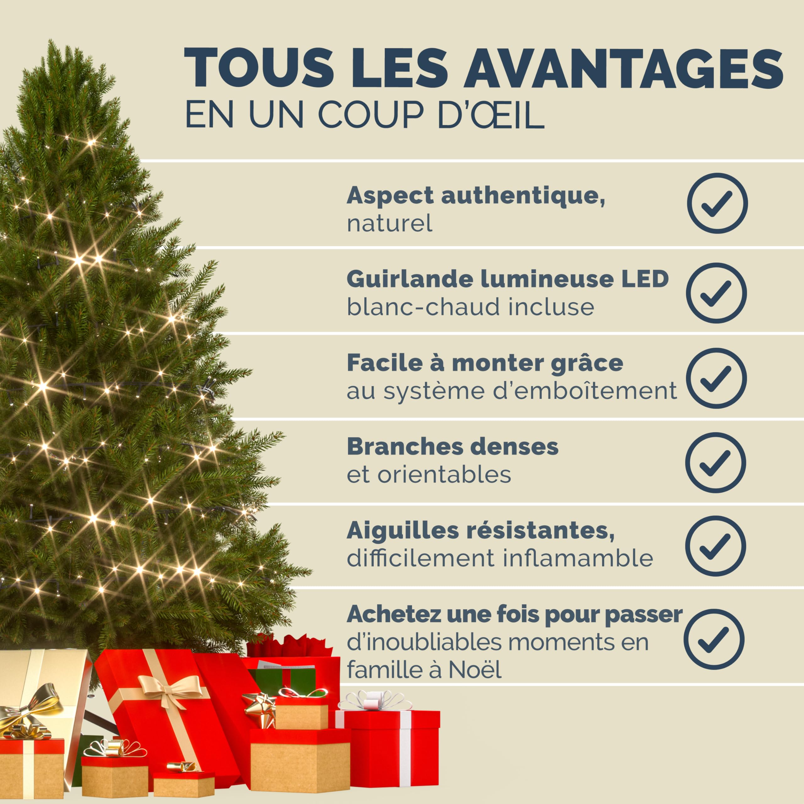 CASARIA® Sapin de Noël Artificiel 140 cm Vert Guirlande Lumineuse LED Arbre Imitation Parfaite PE 470 Branches Pied métal décoration réutilisable