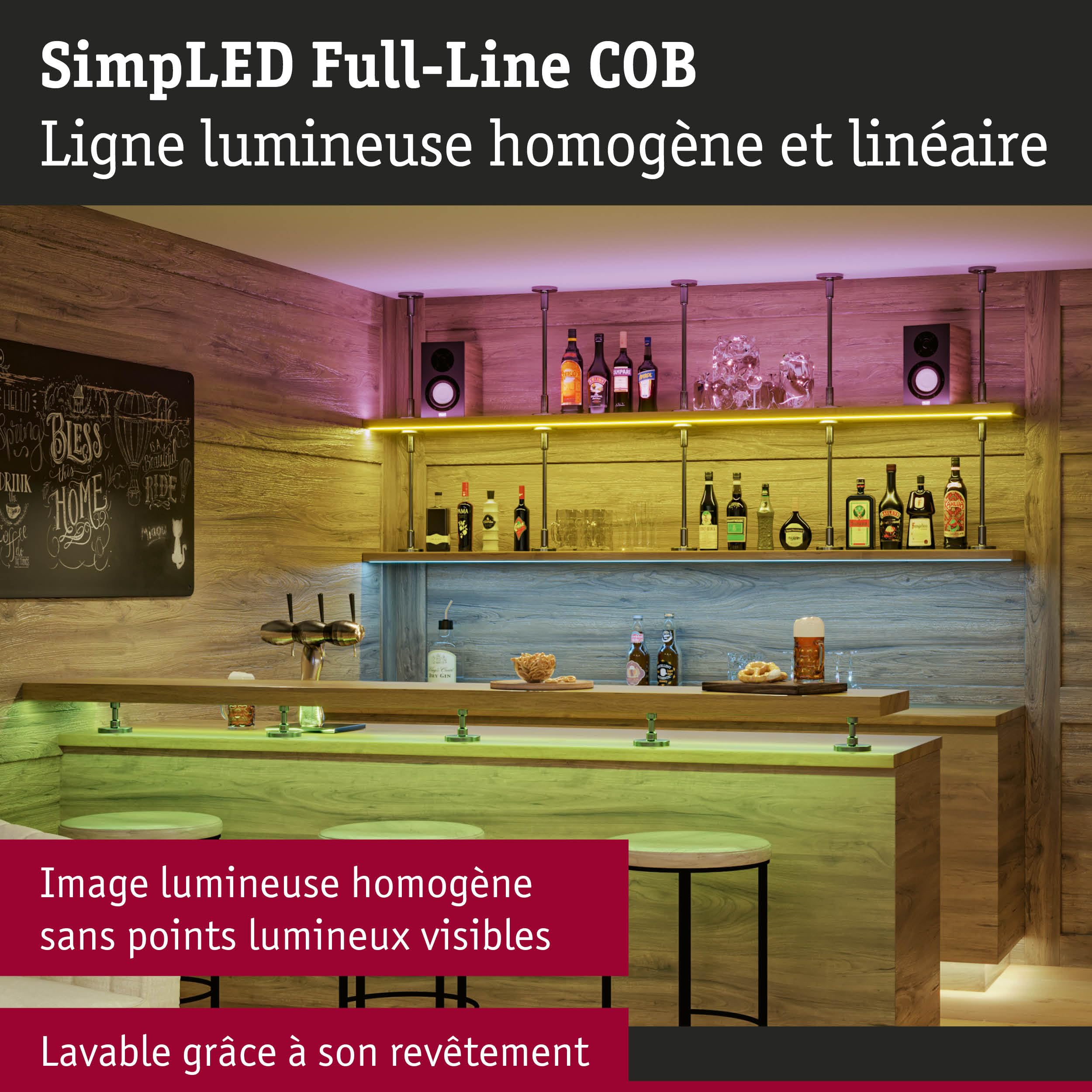 Paulmann SimpLED LED Stripe Full-Line COB kits complets 5m 14,5W 140lm/m 840 LEDs/m RGB 24VA 79569