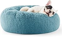 Vista 72 de Bedsure - Cama relajante para perro mediano, lavable, tipo dona, cama para gato, antideslizante, redonda, afelpada, mullida, de piel sintética