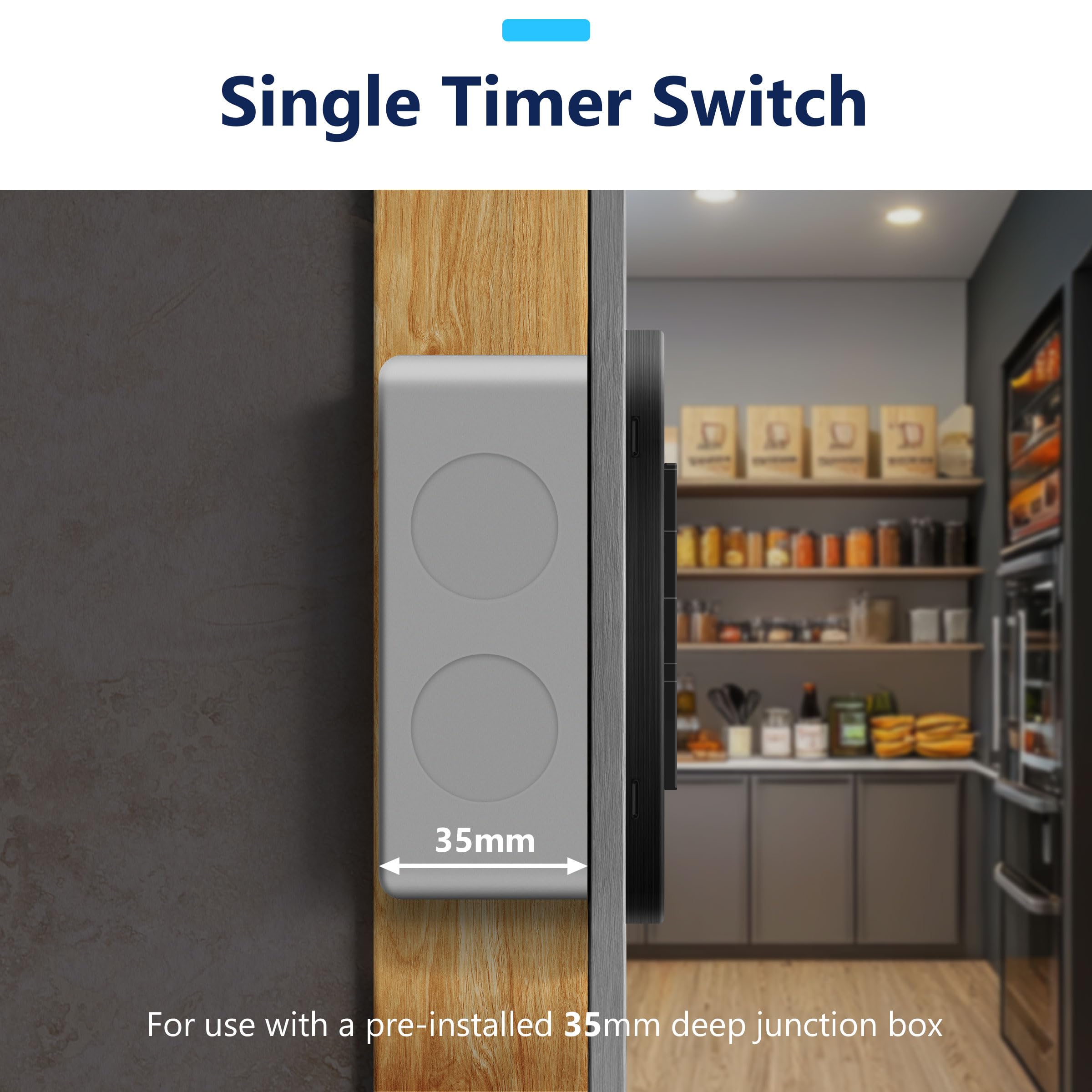 LIDER Interruptor temporizador de cuenta regresiva de 30 minutos, interruptor temporizador enchufable para luz/ventilador, requiere tierra, no requiere neutro, indicador LED, placa de cubierta de