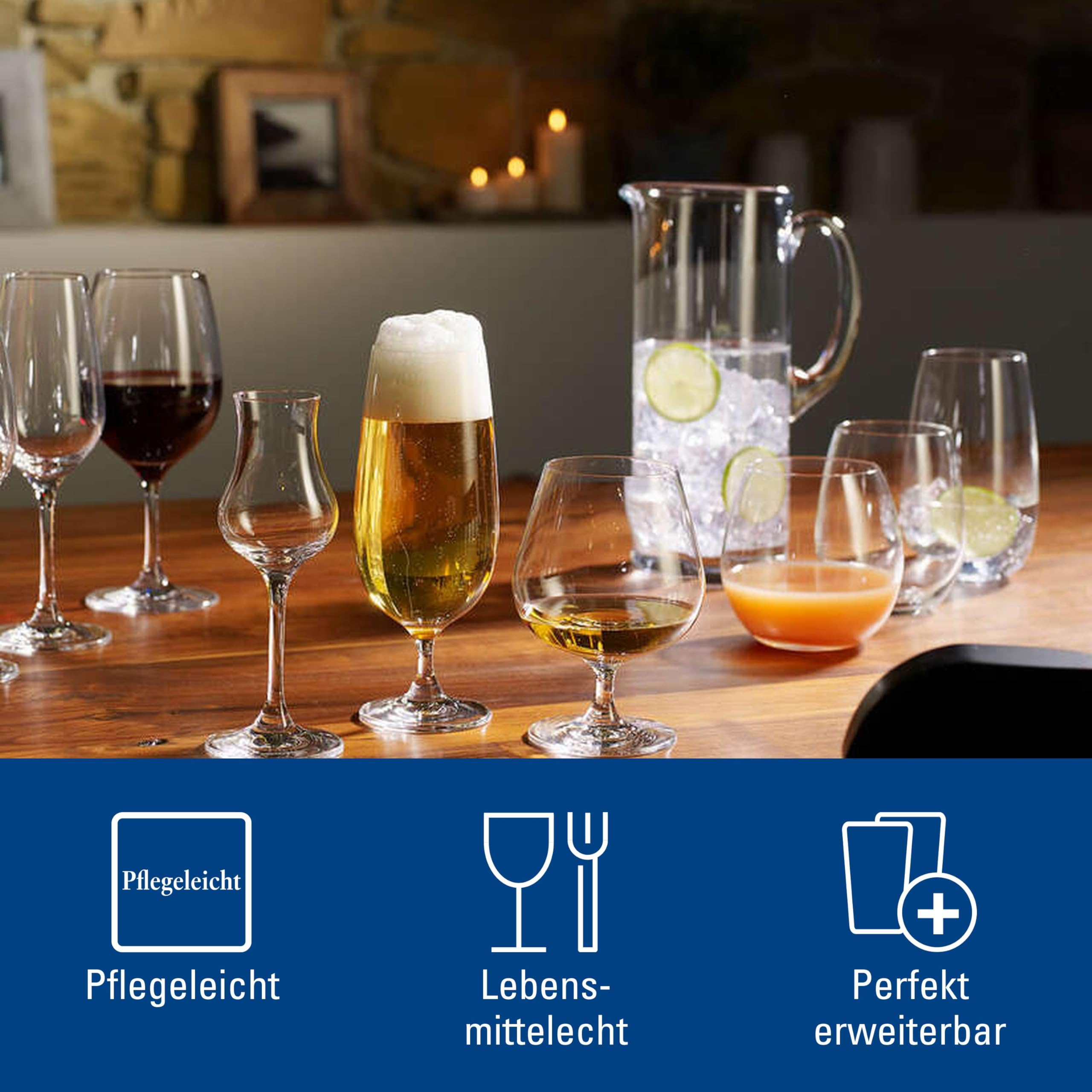 Villeroy & Boch - Entree Glaskrug Klar, Spülmaschinenfest, Karaffe, Glaskaraffe, Wasserkaraffe, Krug, Nachttisch Glaskaraffe, Transparente Kanne, Kanne Transparent, Kristallglas