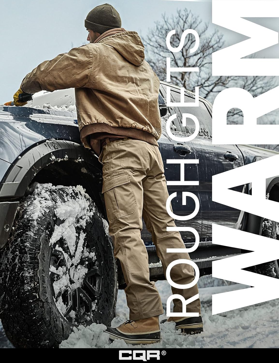 CQR Men's Winter Tactical Cargo Pants, Thermal Fleece Lined Outdoor Snow Ski Hiking Work - Image 3