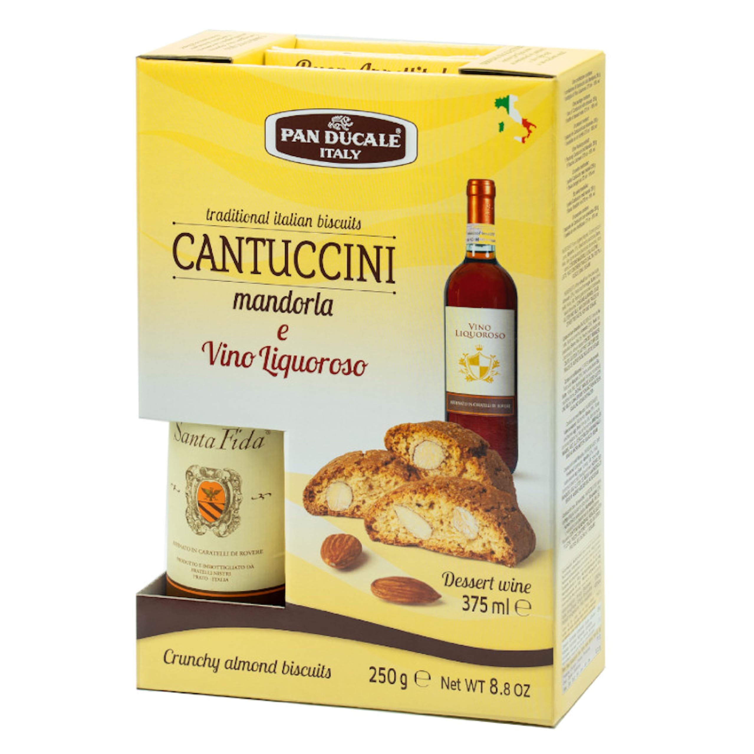 Pan Ducale - Cantuccini und süßen Dessertweins - Traditionelle italienische Knusperkekse - 250 g