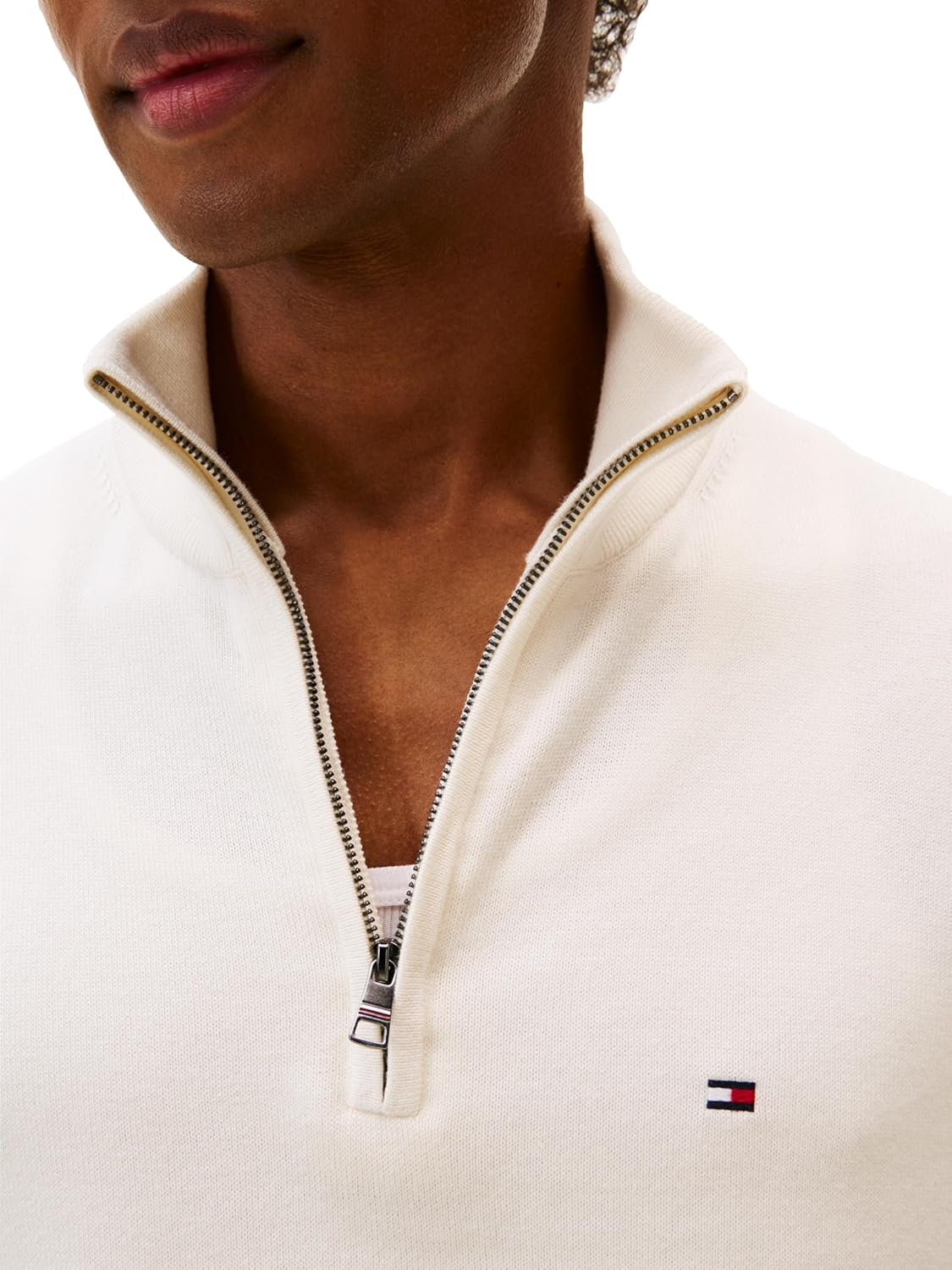 Tommy Hilfiger Mens Lightweight Pullover Quarter Zip Sweater - Image 2