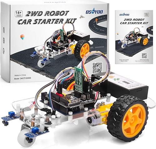 OSOYOO 2WD Robot Car Starter Kit para Arduino, kit inteligente y educativo para adultos, aplicación de control remoto robótica motorizada educativa