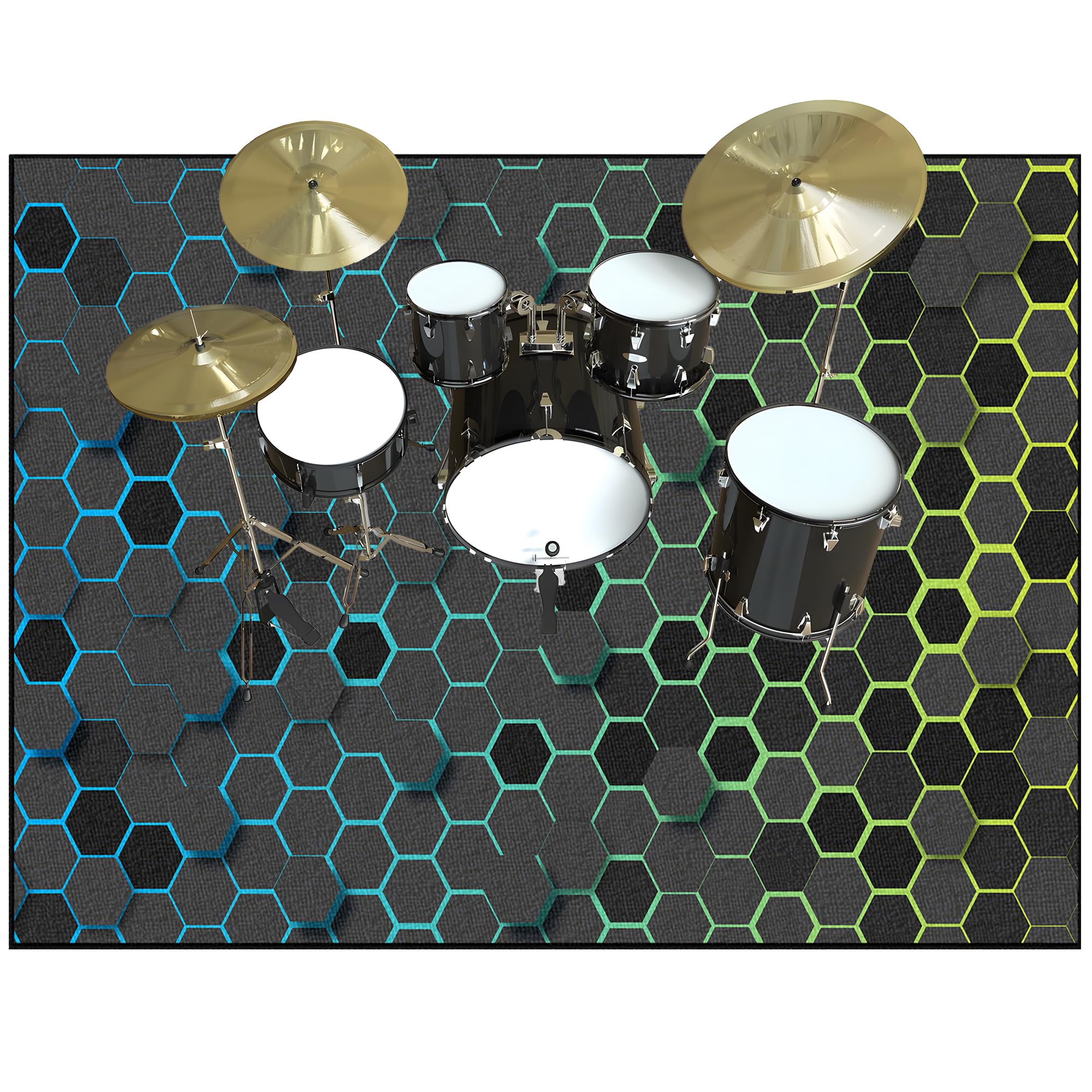Dywan z baterią akustyczną, dźwiękoszczelny dywanik z baterią, elektroniczny dywanik do bębna basowego, antypoślizgowy do bębna basowego i innych elementów zestawu dywaników do dywanika 140 x 100 cm