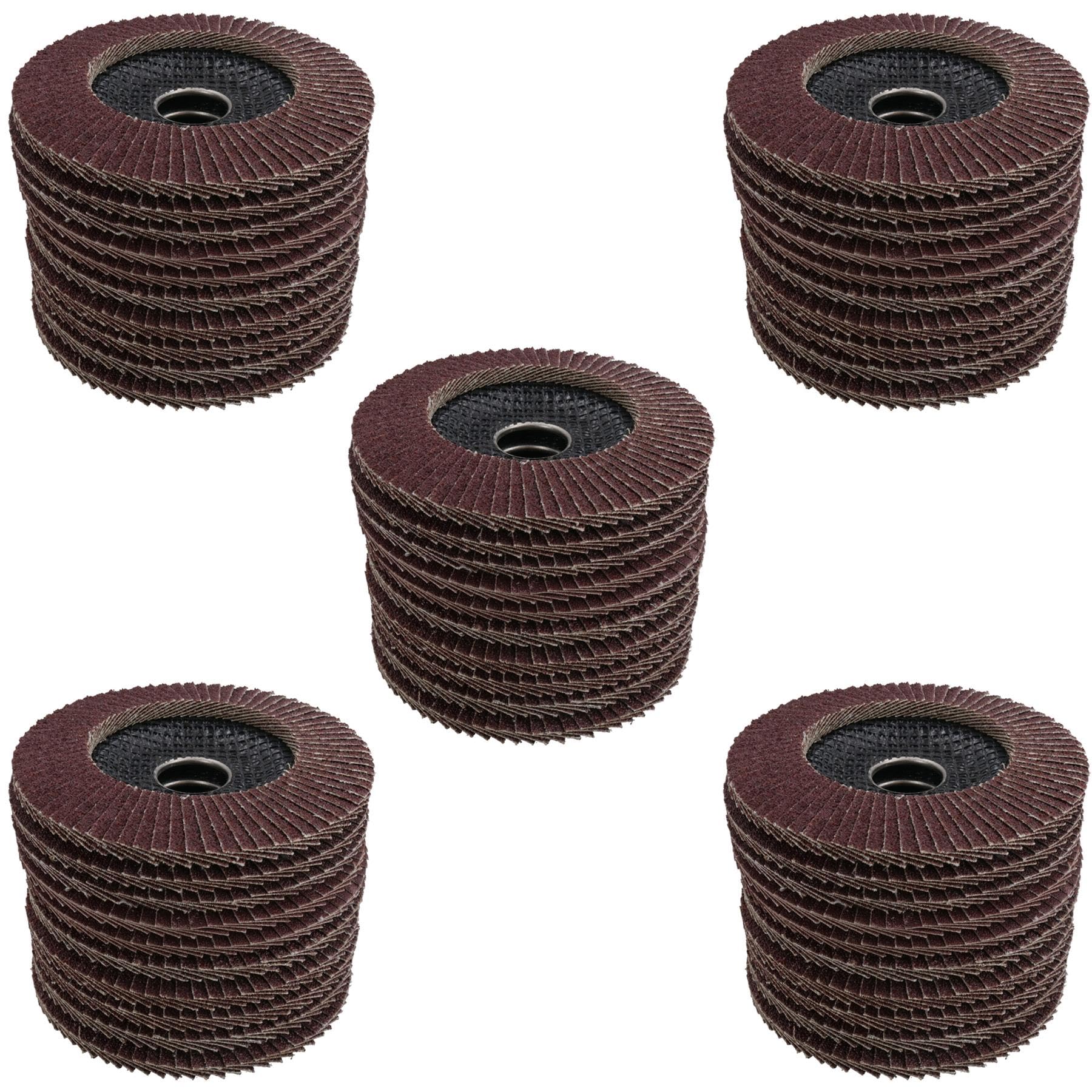 Ab Tools -Vewerk 50 X 40 Grit Aluminium Oxide Angle Grinder 4.5" (115Mm) Flat Sanding Grinding Discs