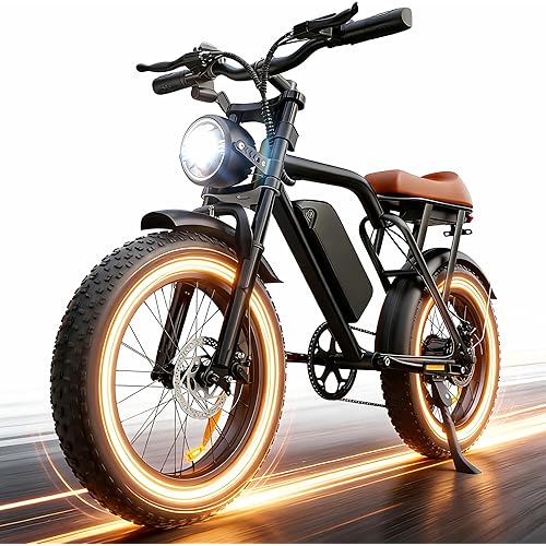 RKJ Electric Bike for Adults, 2200W, 35MPH, 75 Miles, 48V 15.6AH Removable Battery, 7-Speed, 3 Modes, Full Suspension, Dual Disc Brakes, 20" All-Terrain Fat Tires, UL 2849 Certified E Bike