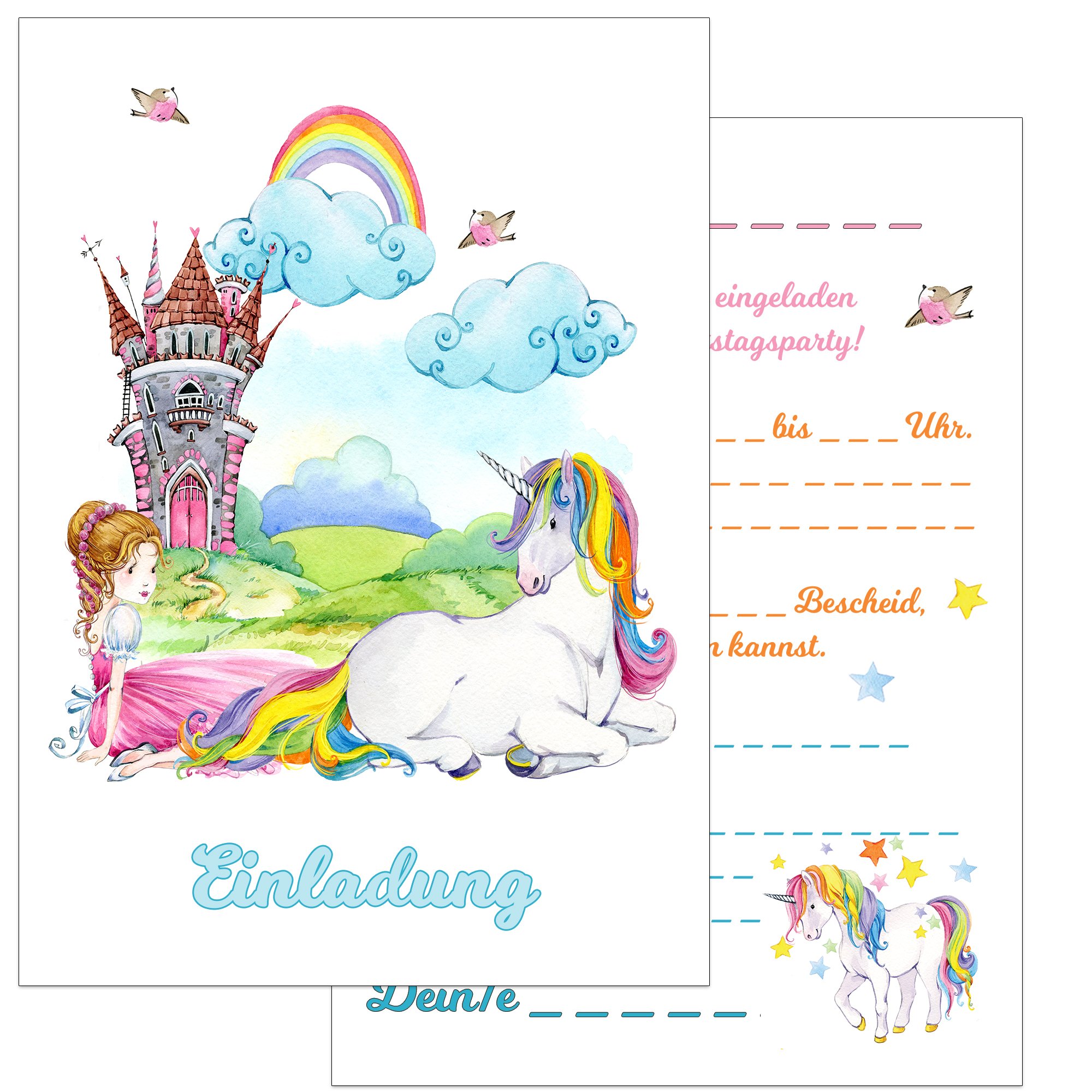 3. Geburtstag Einladungskarten – Prinzessinnen-Motiv, Glitzernd, 15 Stück Mit Umschlägen