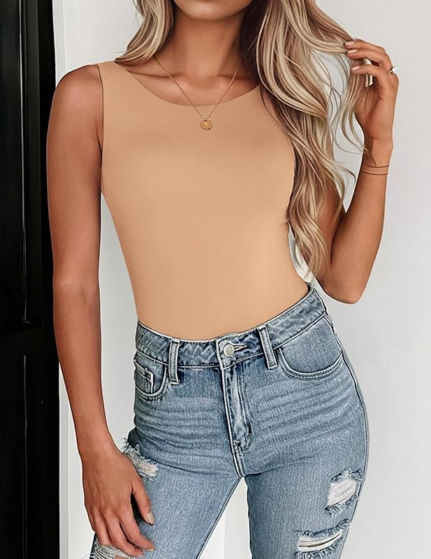 Zeagoo Womens Double Lined Crew Neck Tank Tops Summer Sleeveless Clothes image 2