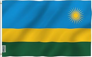 ANLEY Fly Breeze 3x5 Feet Rwanda Flag - Vivid Color and UV Fade Resistant - Canvas Header and Double Stitched - The Republic of Rwanda Flags Polyester with Brass Grommets 3 X 5 Ft
