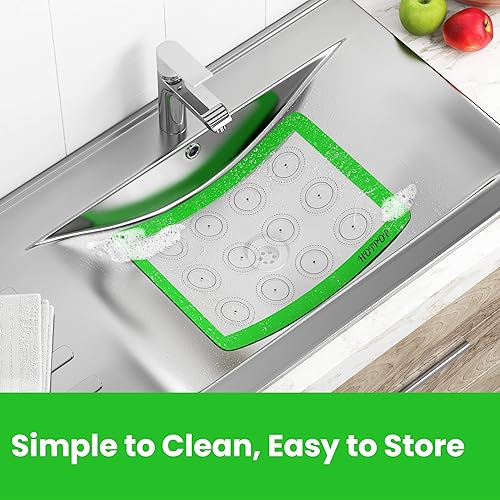 Miniatura 3 de HOTPOP Alfombrillas de silicona para hornear de 0.030 in, hoja de silicona antiadherente para moldes para hornear y enrollar con contornos para