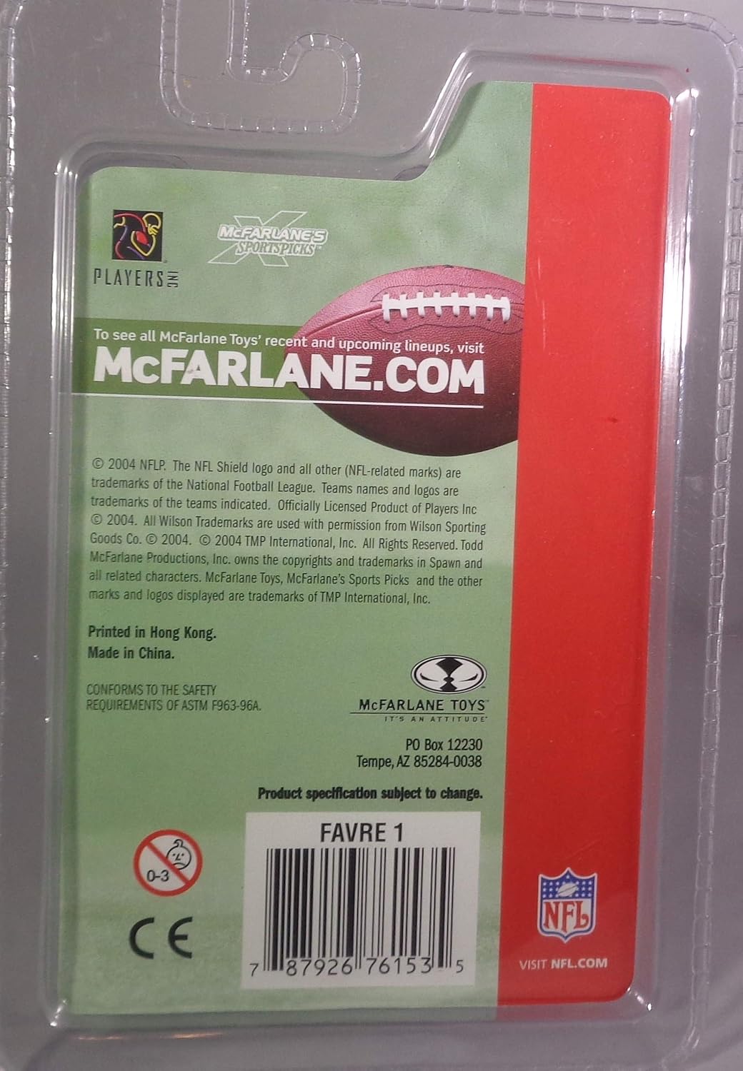 NFL Brett Favre Collectible Figure with Grass Field Stand V. 1      Unknown Binding