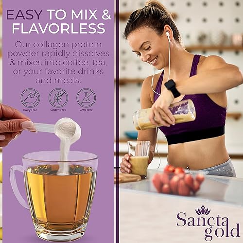 Miniatura 5 de Péptidos multicolágeno en polvo, 2 libras, para piel, cabello y uñas, tipo I, II, III, V, X, péptidos de colágeno hidrolizados con ácido hialurónico