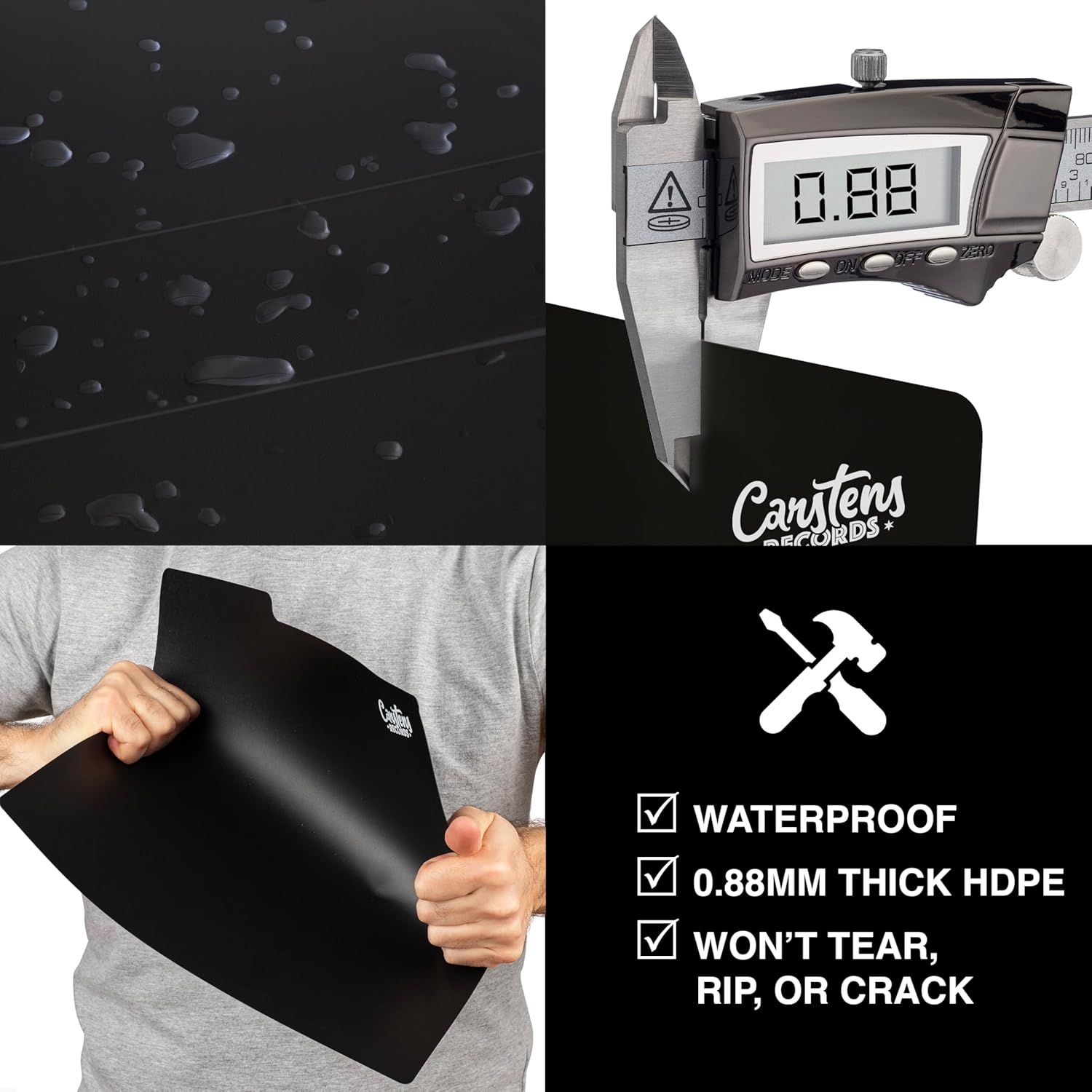 Carstens Records 高耐久ビニールアルバムディバイダー | 12インチ LPセパレーター タブ付き | 米国製 | コ