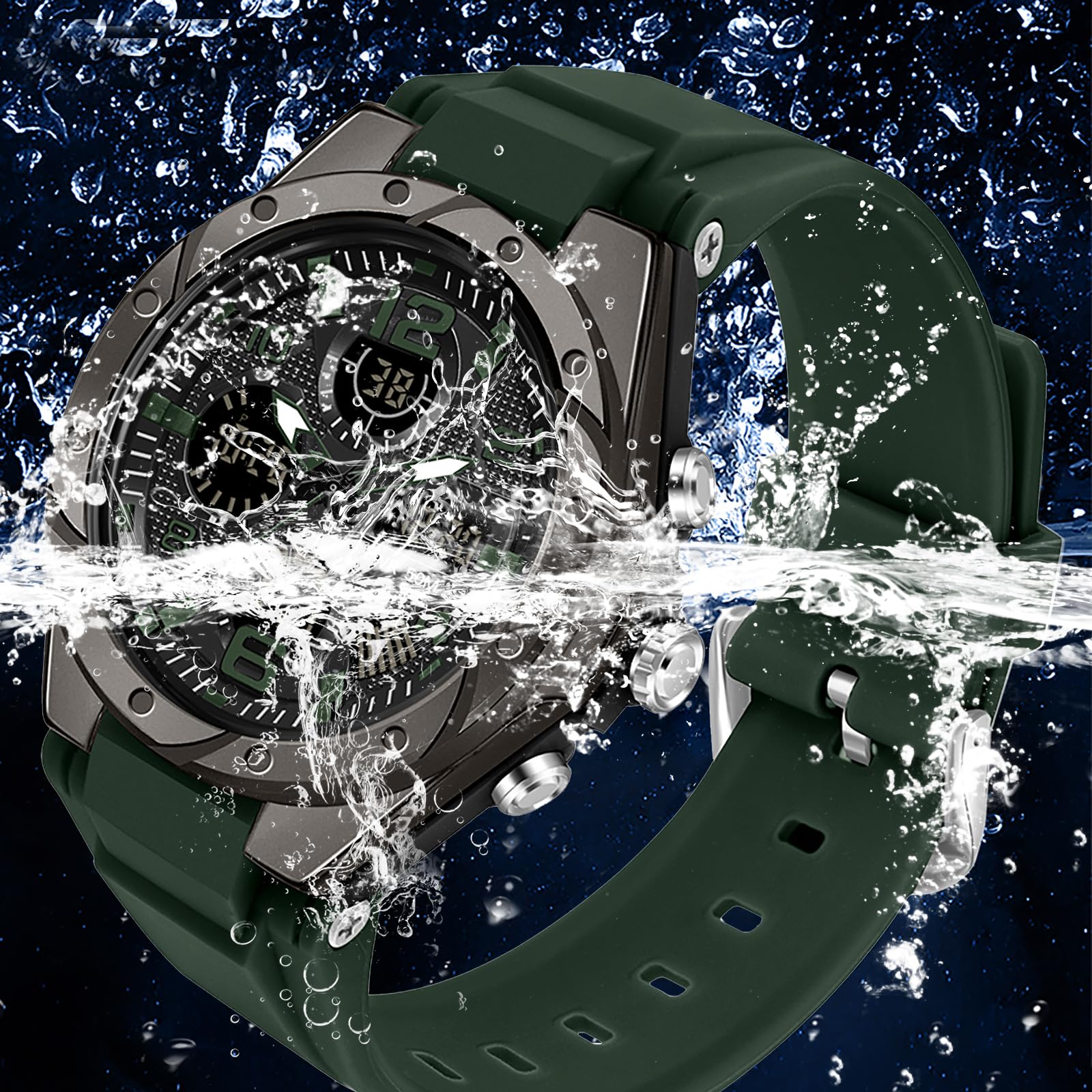 findtime Relojes de mujer blancos para adolescentes y estudiantes con despertador/cronómetro/retroiluminación LED/resistente a los golpes/fecha, reloj digital analógico para niños y niñas