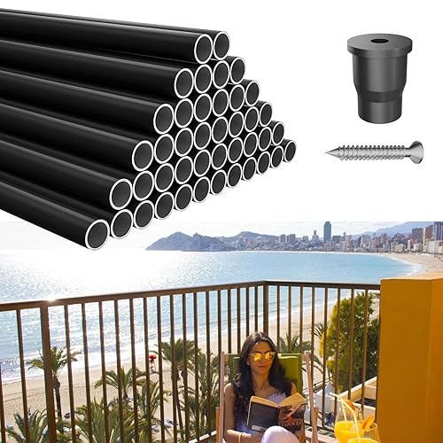 100 Pack 26'' Aluminum Deck Balusters Round Aluminum Balusters for