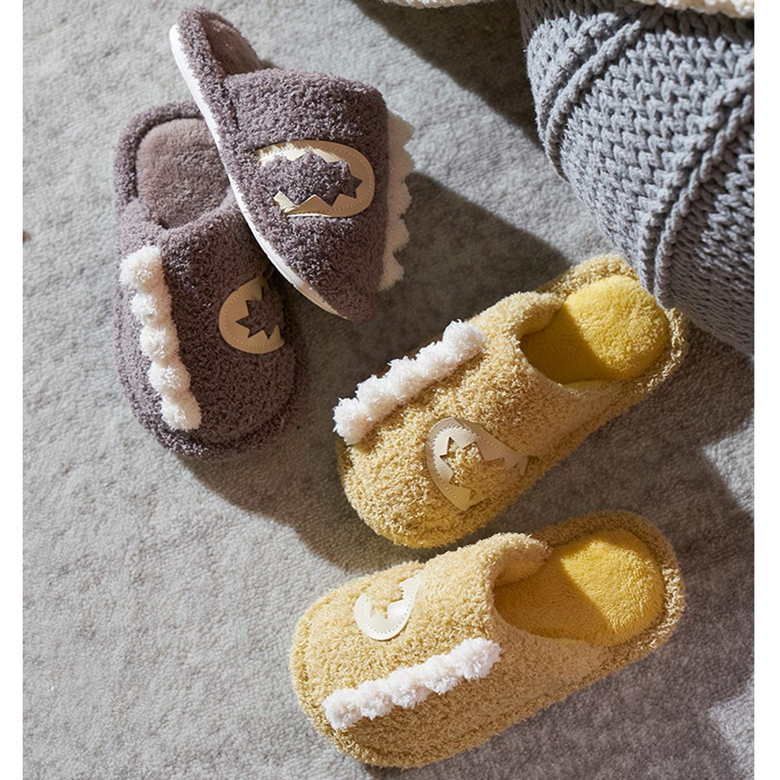 Zapatillas de Mujer Zapatillas de algodón para niños, Calor Interior del hogar en otoño e Invierno, niñas, niños, niños, Damas, Hombres Zapatillas de casa (Color: b, tamaño: 28/29) (d 42/43 EU)